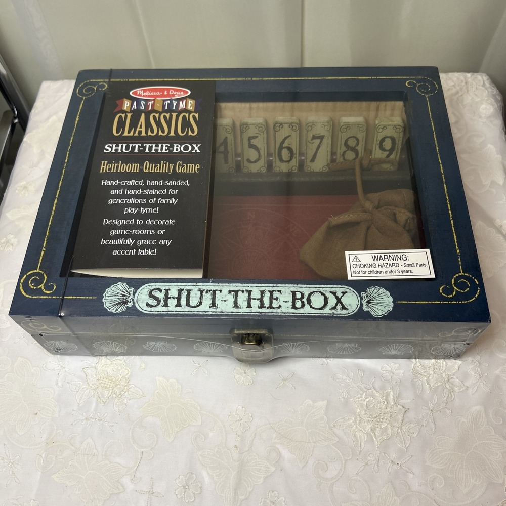 Melissa & Doug Shut the Box Wooden Dice Game NEW Sealed Past-Time Classics